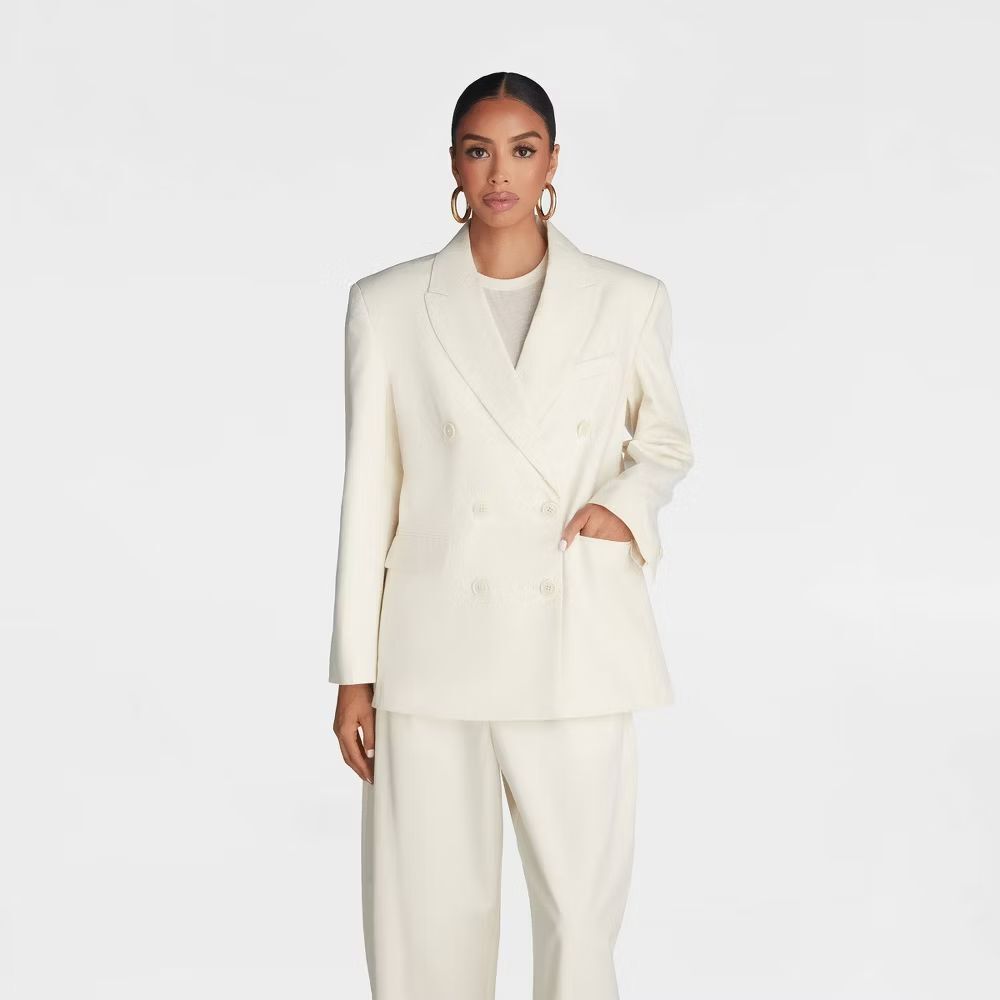 KBB by KAHLANA Women 'The David Blazer' L Cream NWT